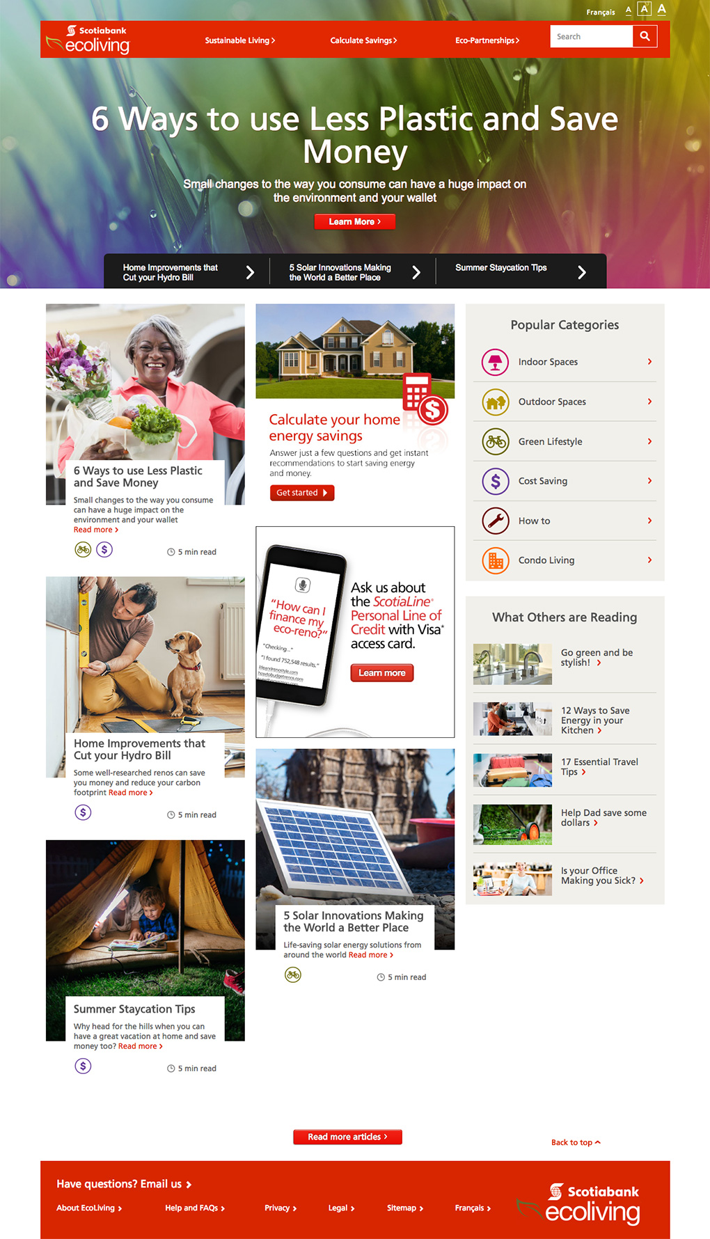 Scotiabank EcoLiving Website Homepage